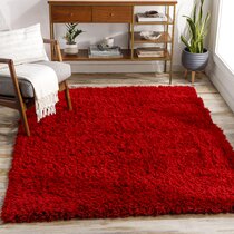 Cranberry Red Shag Rug in Many Sizes Fluffy Shag Rug for Home Decor 