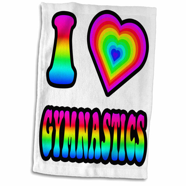 East Urban Home Noe Groovy Hippie Rainbow I Heart Love Gymnastics Hand Towel Wayfair