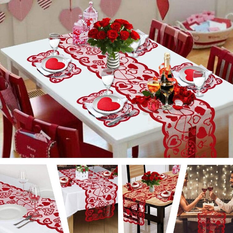 Valentine's day placemats doily with lace Wedding linen