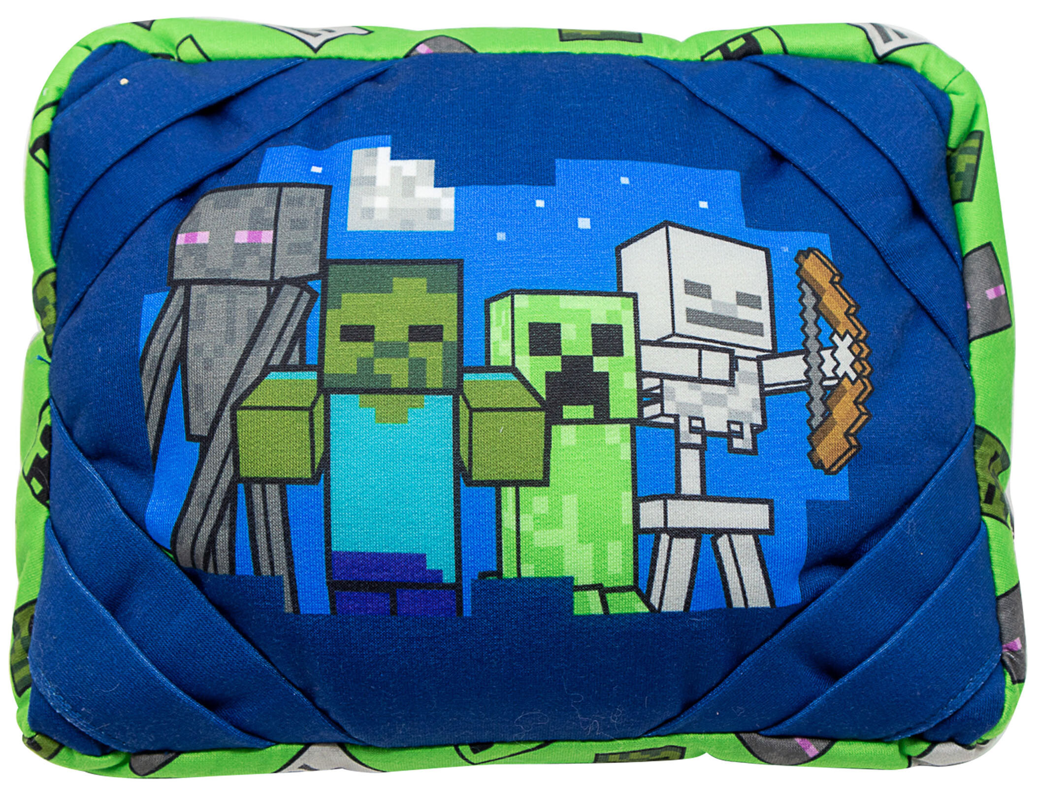 Blue MINE Minecraft Creeper Kids Children Toddler Throw Pillow