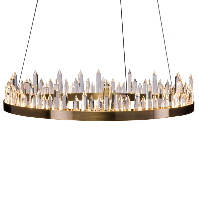 Mercer41 Randell Raw Crystal Crown 240 Light Unique Geometric Pendant Wayfair Ca