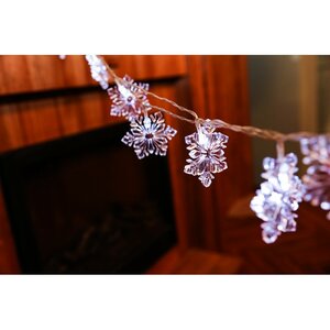 20-Light 160 Inches. Snowflake String Lights