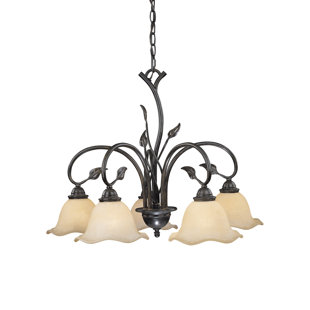 Go to store & view more images Mia 5-Light Shaded Chandelier by Fleur De Lis Living