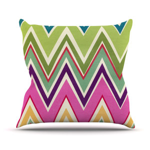 Clash Of Color by Heidi Jennings Rainbow Chevron Throw Pillow