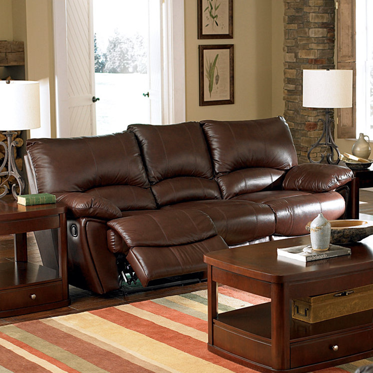 Wildon Home Red Bluff Genuine Leather Reclining 83 5 Pillow Top