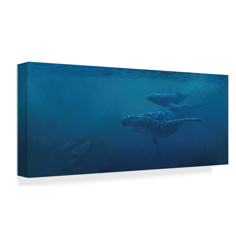 World Menagerie Whales Under Water Acrylic Painting Print On