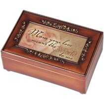 Mommy Dont Cry Child Bereavement Champagne Silver Ornate Music Box Plays Amazing Grace 
