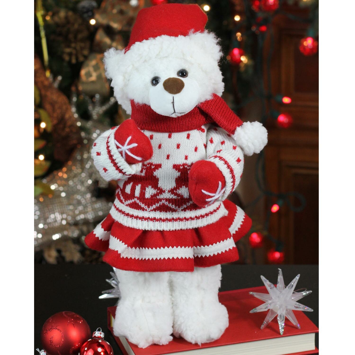 Vintage Christmas winter teddy bear sweatshirt.