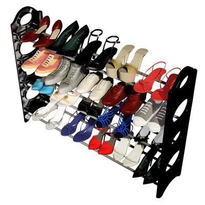 Space Saving Storage Organizer 20 Pair Shoe Rack Rebrilliant