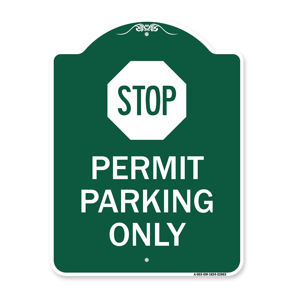 Student Parking Only Permit Required Sign 12" x 18" Heavy Gauge Aluminum Signs 