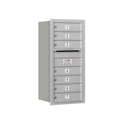 7 Door Rear Load Aluminum 4c Horizontal Multi Unit Mailbox