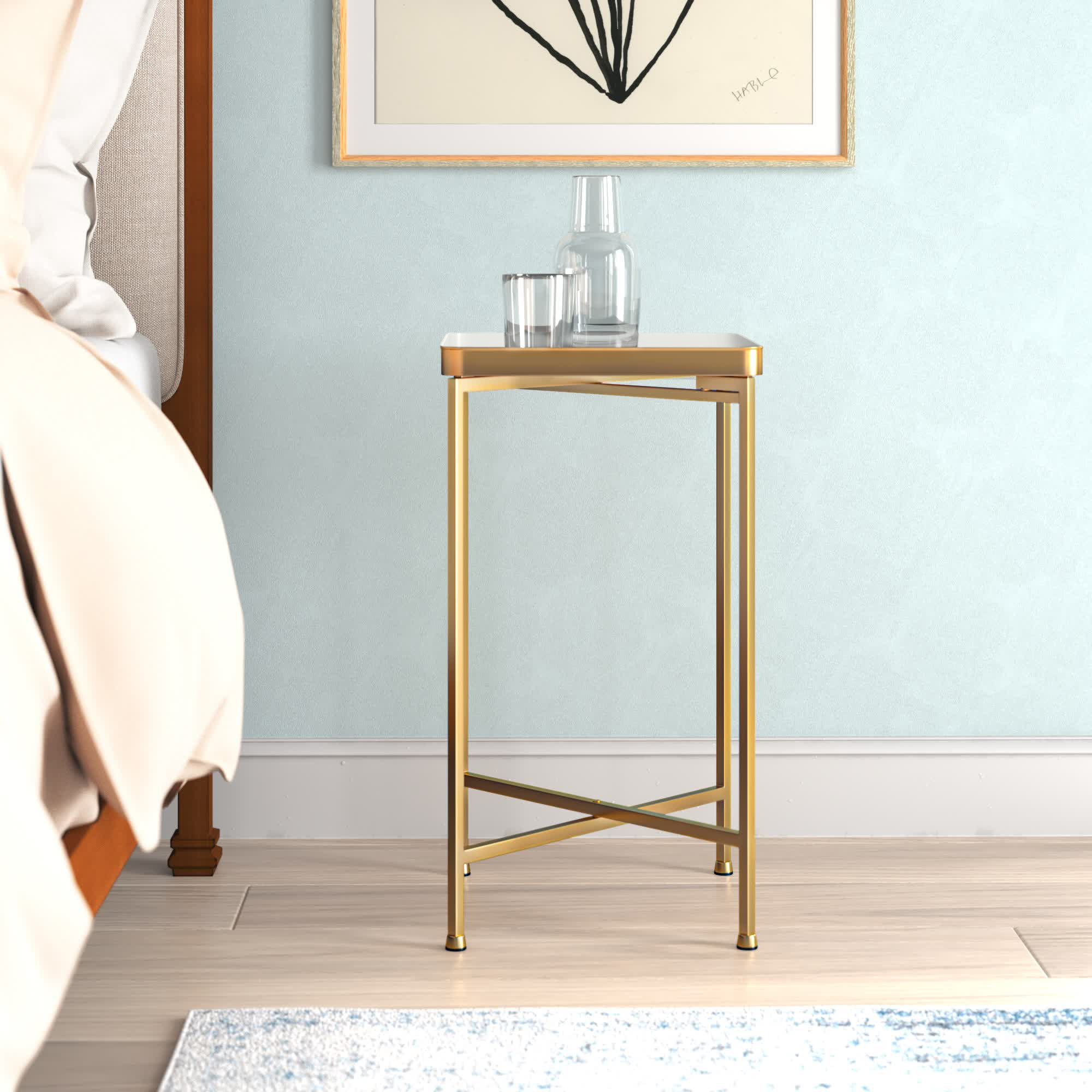 Mistana™ Alvis 26'' Tall Tray Top Cross Legs End Table & Reviews Wayfair