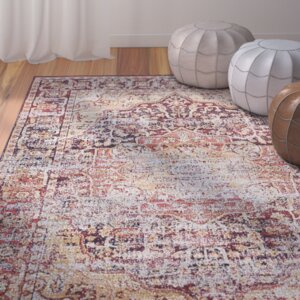 Koury Beige/Red Area Rug