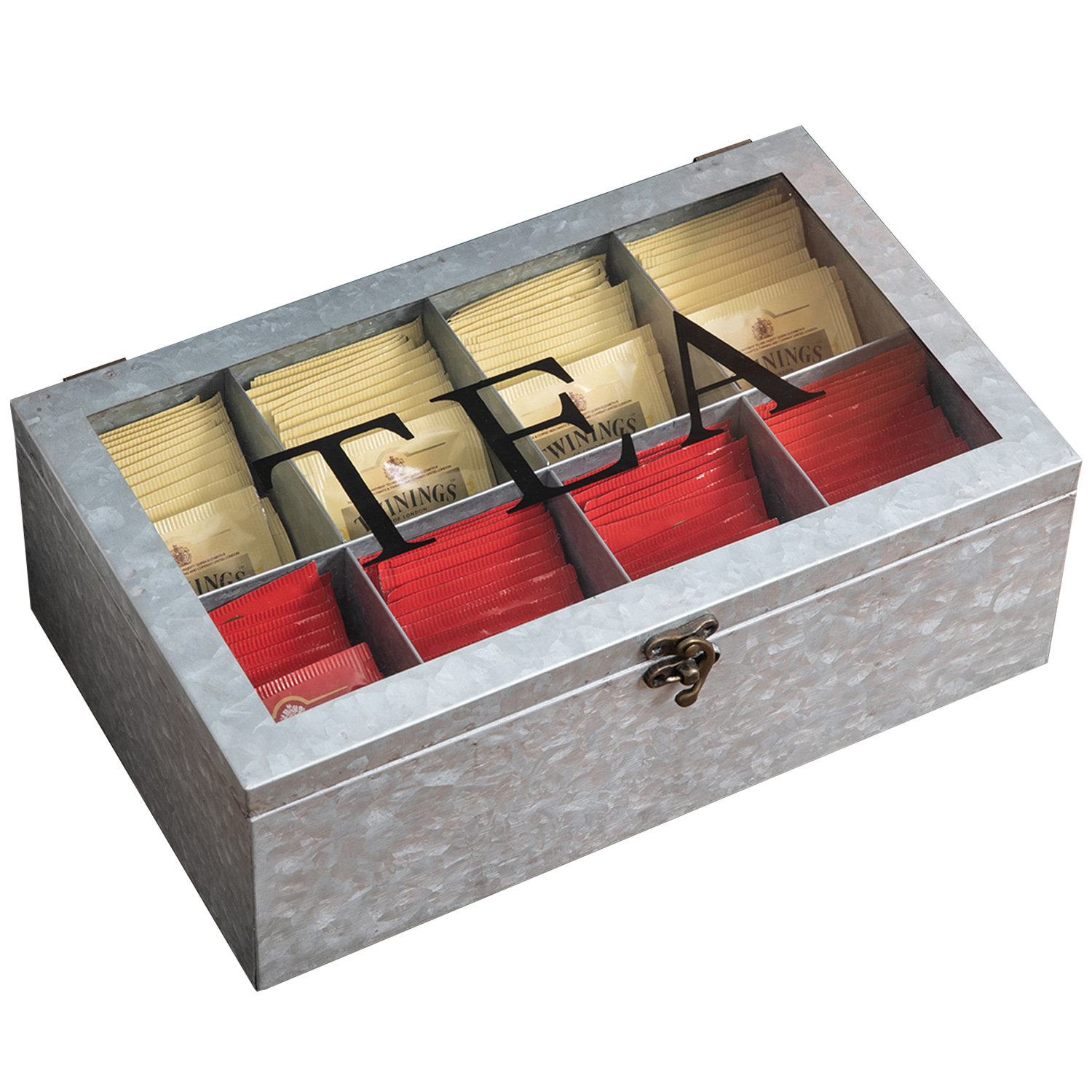 MyGift 8 Slot Galvanized Metal Tea Bag Box Wayfair
