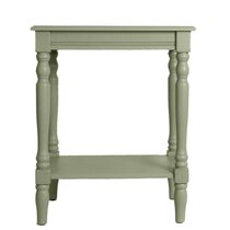 sage green side table