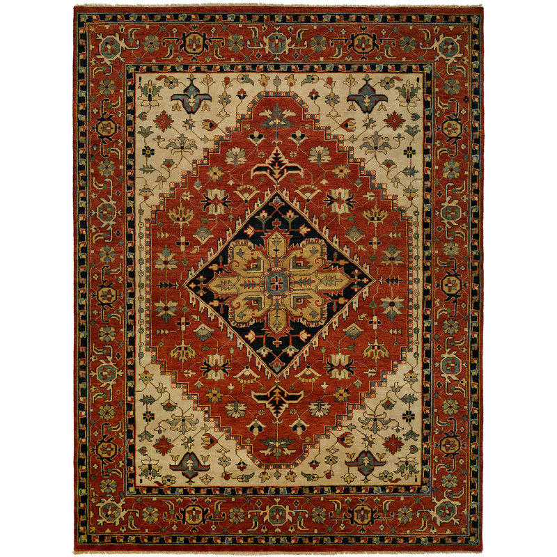 Astoria Grand Martinsburg Oriental Hand Knotted Wool Rust Area Rug Wayfair Ca
