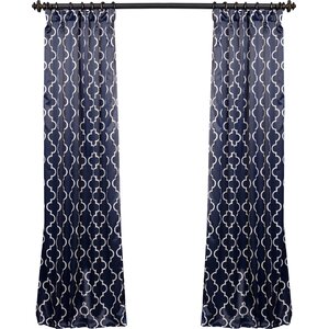 Grouse Geometric Blackout Thermal Rod Pocket Sing Curtain Panel