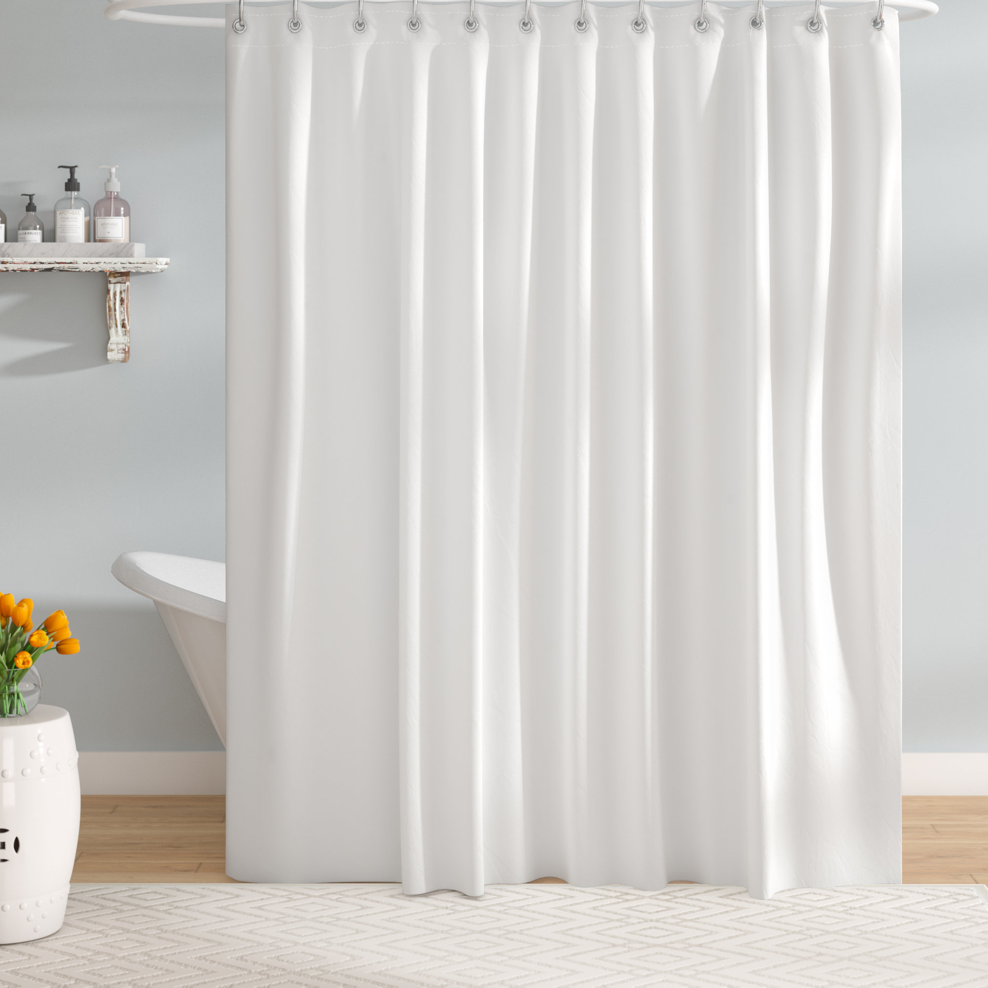 Symple Stuff Eva Single Shower Curtain Liner Reviews Wayfair