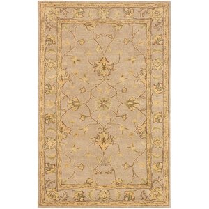 Timeless Traditional Hand Tufted Khaki Area Rug