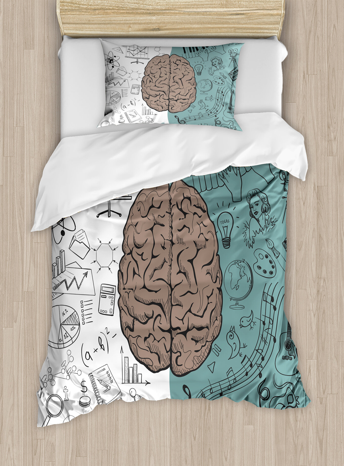 East Urban Home Modern Brain Image With Left And Right Side Music