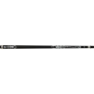 Black Background with White and Silver Cue