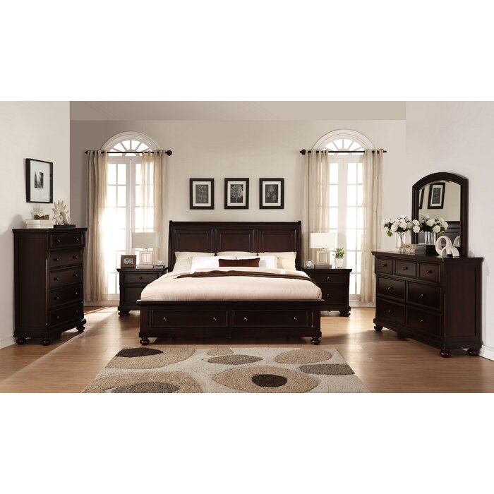 Jaimes King Platform Solid Wood 6 Piece Bedroom Set