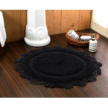 Golden Black Mandala Hippie Bathmat Rugs Round Mat Rug Non-slip Bedroom Floor 