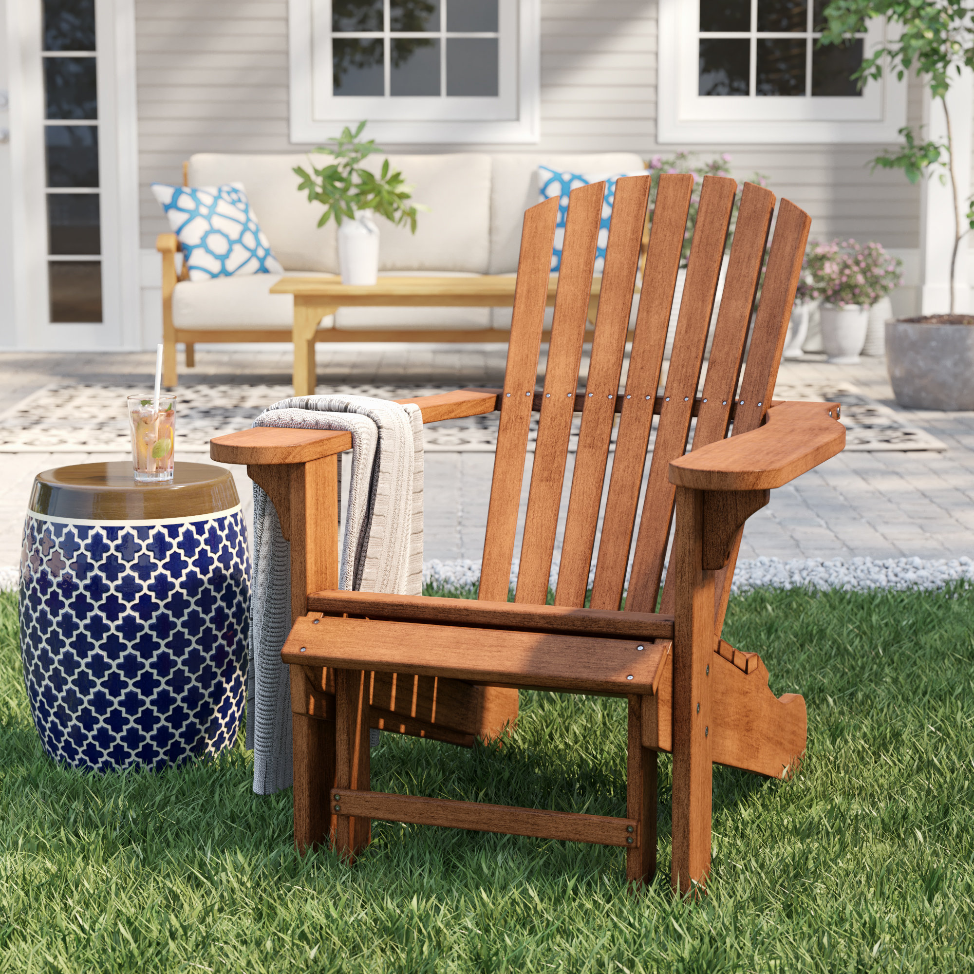 Birch Lane Heritage Damiáno Solid Wood Adirondack Chair With Birch Lane Heritage Damiáno Solid Wood Adirondack Chair With Ottoman Reviews