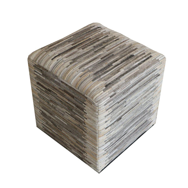 picture Animal Hide Pouf animal hide pouf