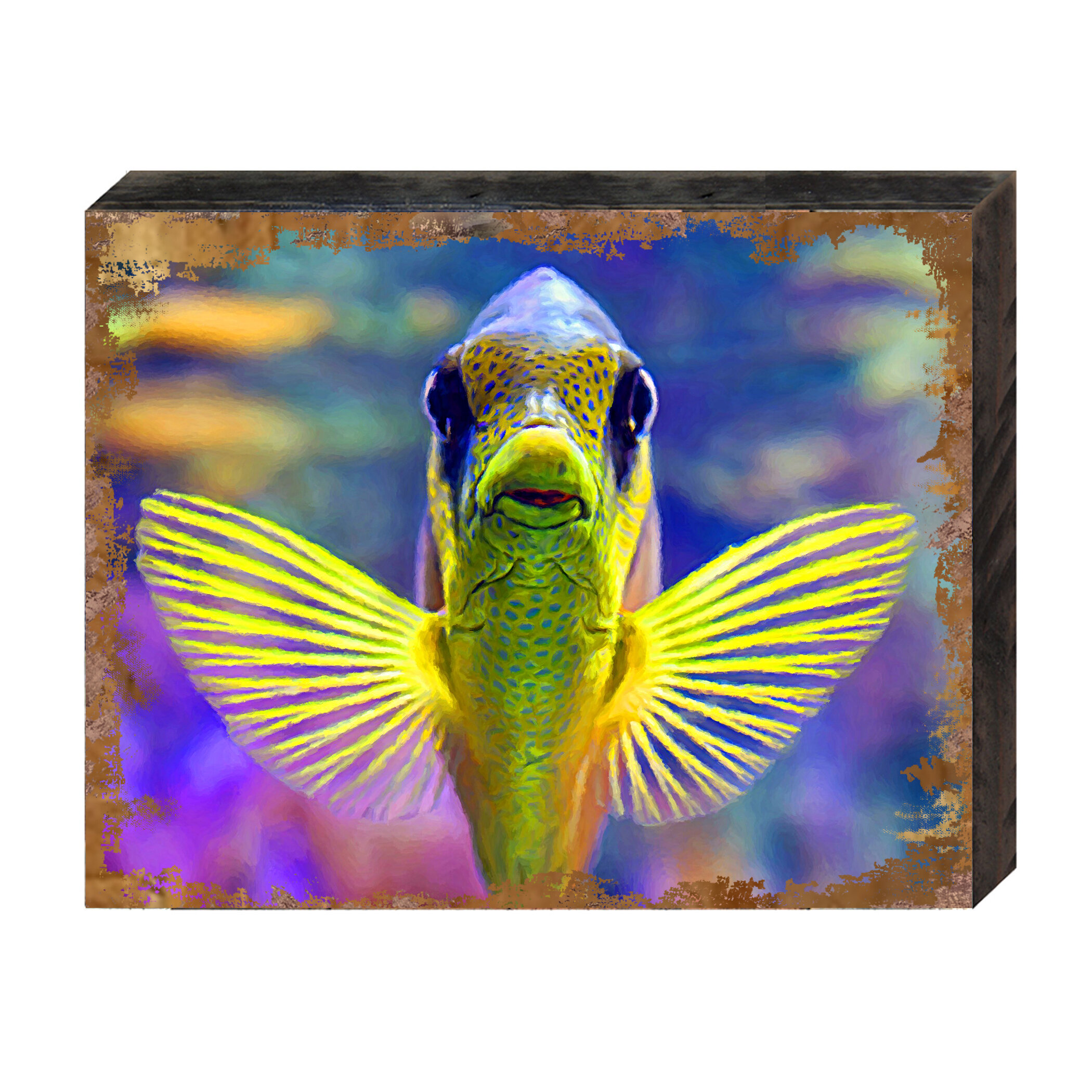 Highland Dunes Soucy Tropical Fish Wood Block | Wayfair