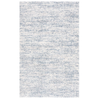 Jeremias Berber Shag 563 Area Rug In Ivory / Light Aqua