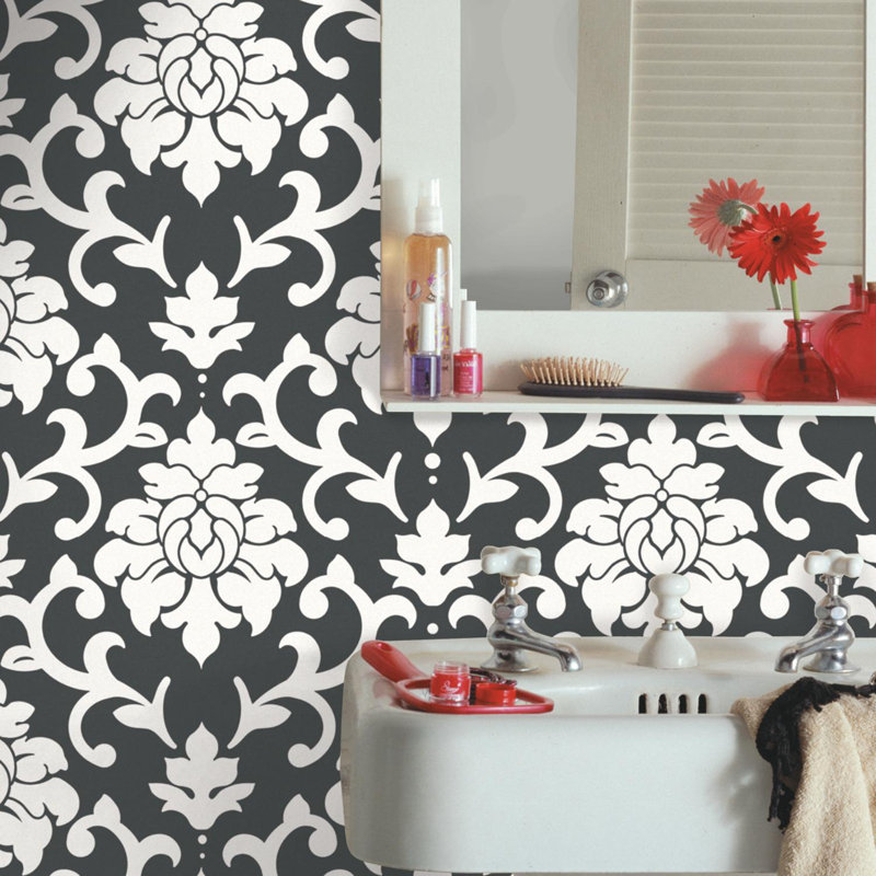 Milford 16 5 L X 20 5 W Damask Peel And Stick Wallpaper Roll