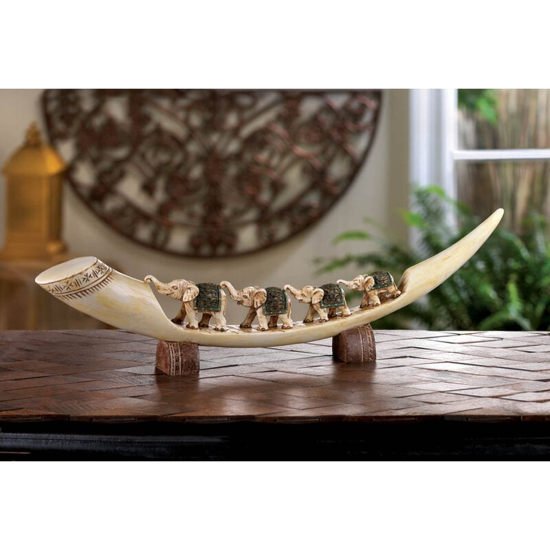 World Menagerie Walliston Green Elephant Tusk Statue & Reviews | Wayfair