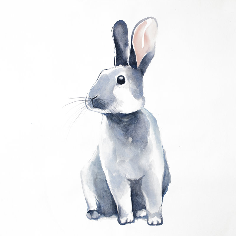 Gracie Oaks Curious Rex Rabbit Oil Painting Print On Wrapped