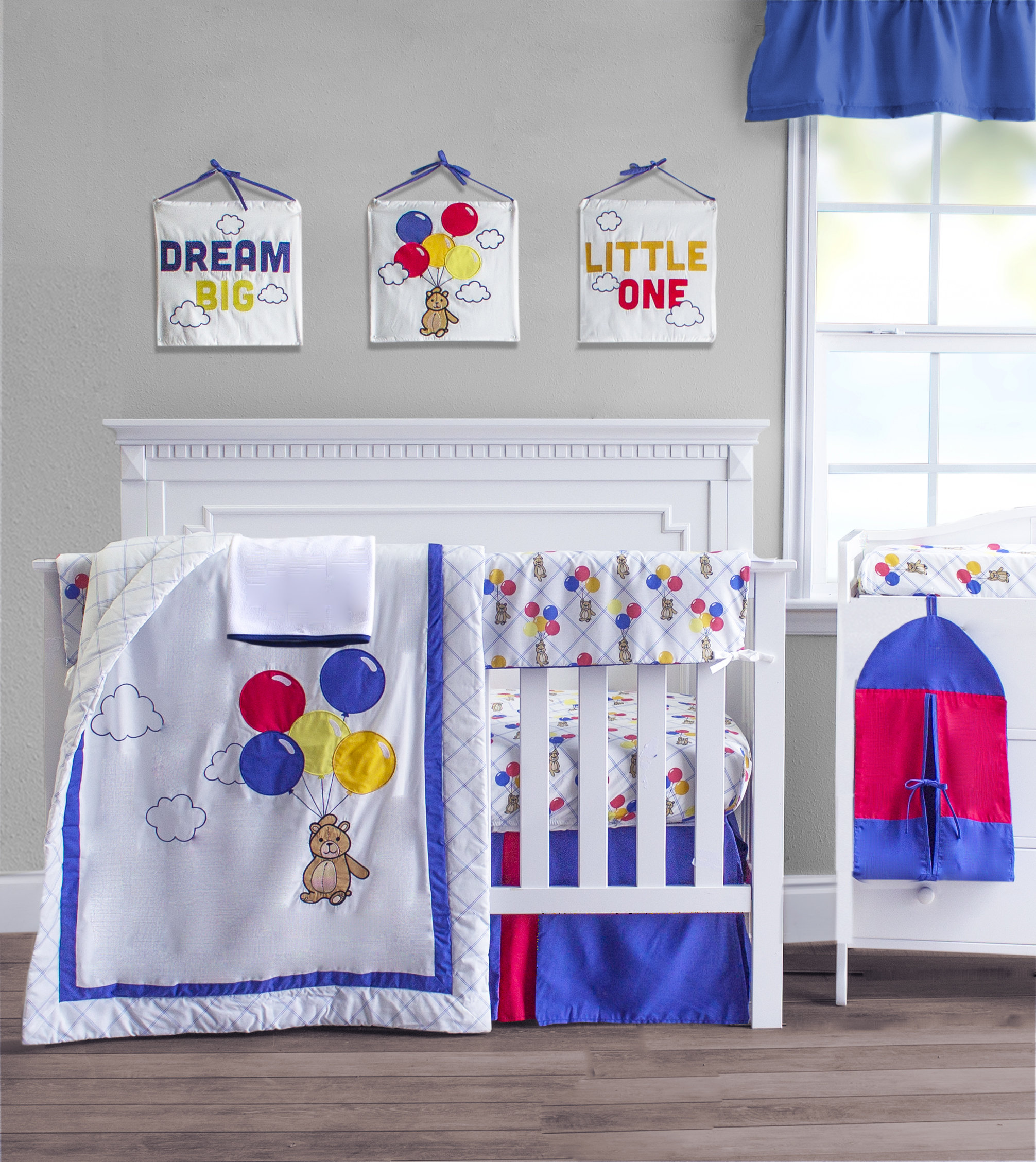 Primary colored baby bedding