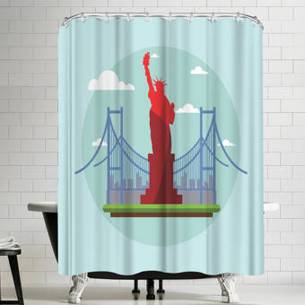 Bay Isle Home Afton On Aqua Single Shower Curtain Wayfair