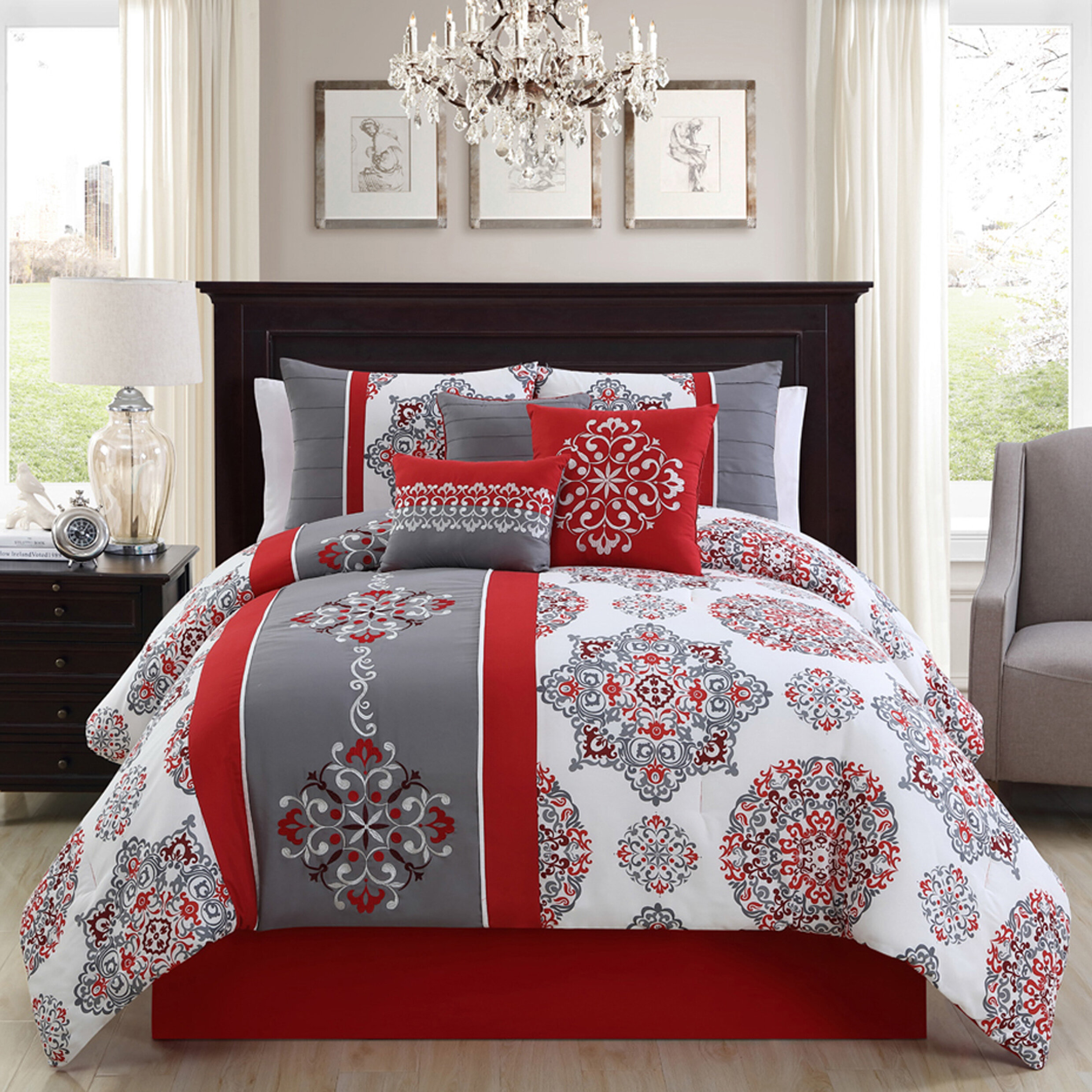 Soft Microfiber Modern Pattern Home Bed Details about   Janzaa 3pcs Striped Comforter Set Queen 