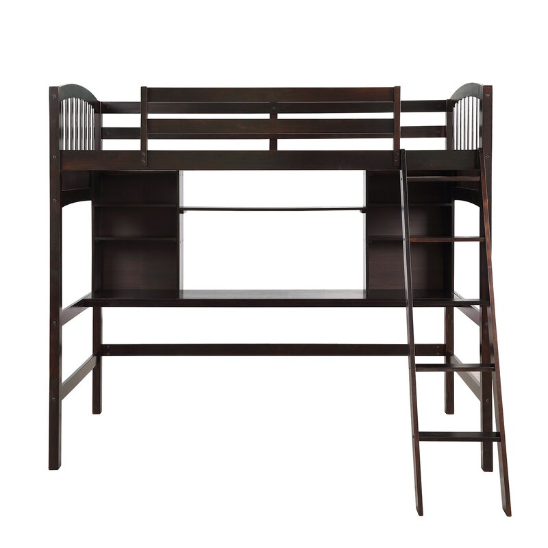 Red Barrel Studio® Evridiki Extra Long Twin Loft Bed with Desk | Wayfair