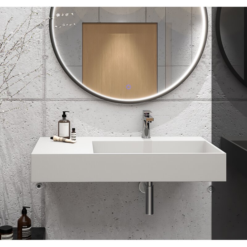 Orren Ellis Boyter Stone Rectangular Wall Mount Bathroom Sink & Reviews ...