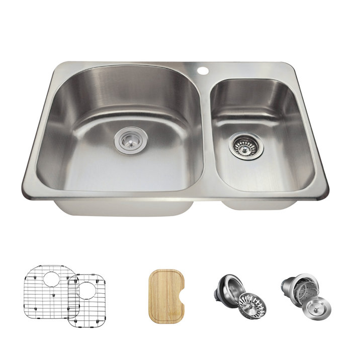 Mrdirect Stainless Steel 31 X 21 Double Basin Drop In Kitchen
