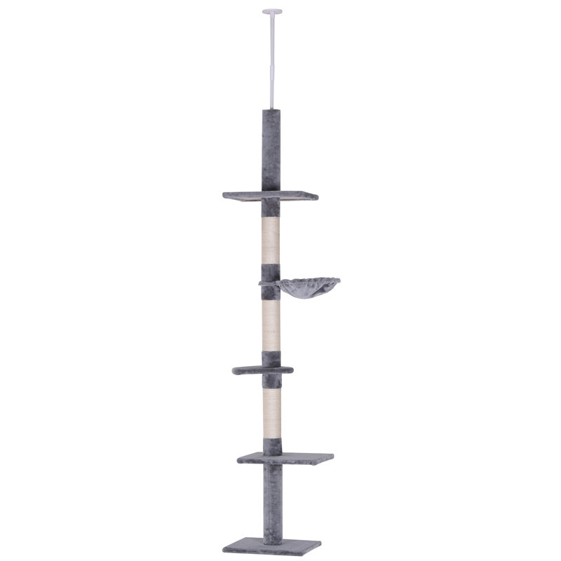 Tucker Murphy Pet Wilhelmina Adjustable Height Floor To Ceiling Vertical Cat Tree Wayfair
