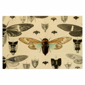 'Vintage Cicada' Bugs Decorative Doormat