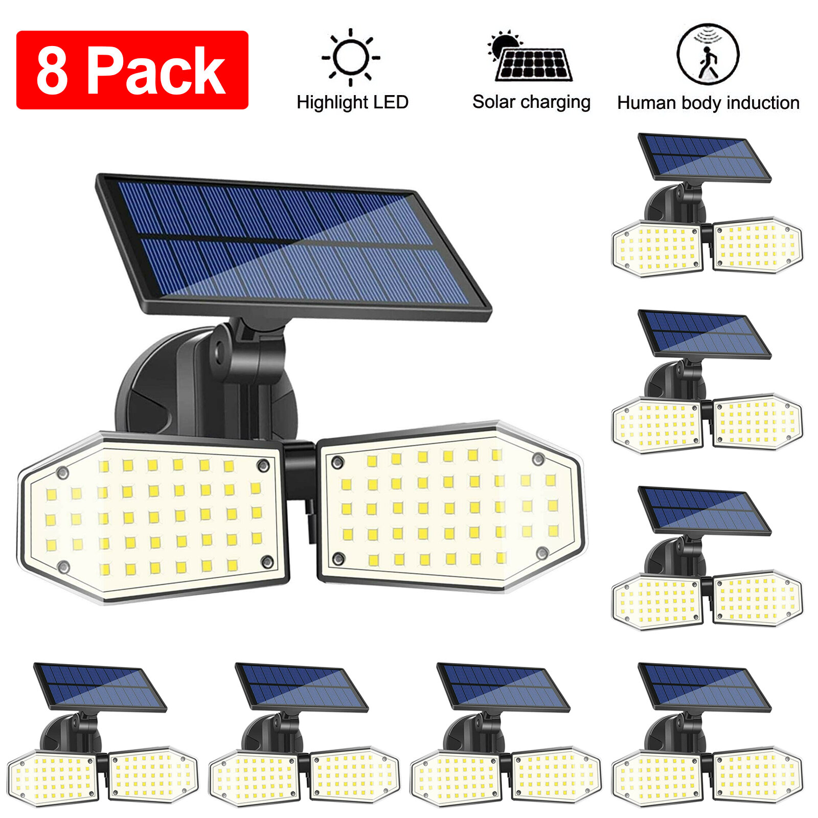 44/170 LED Solar Panel Licht Bewegungssensor Sicherheit Outdoor Floodlight L4E8 