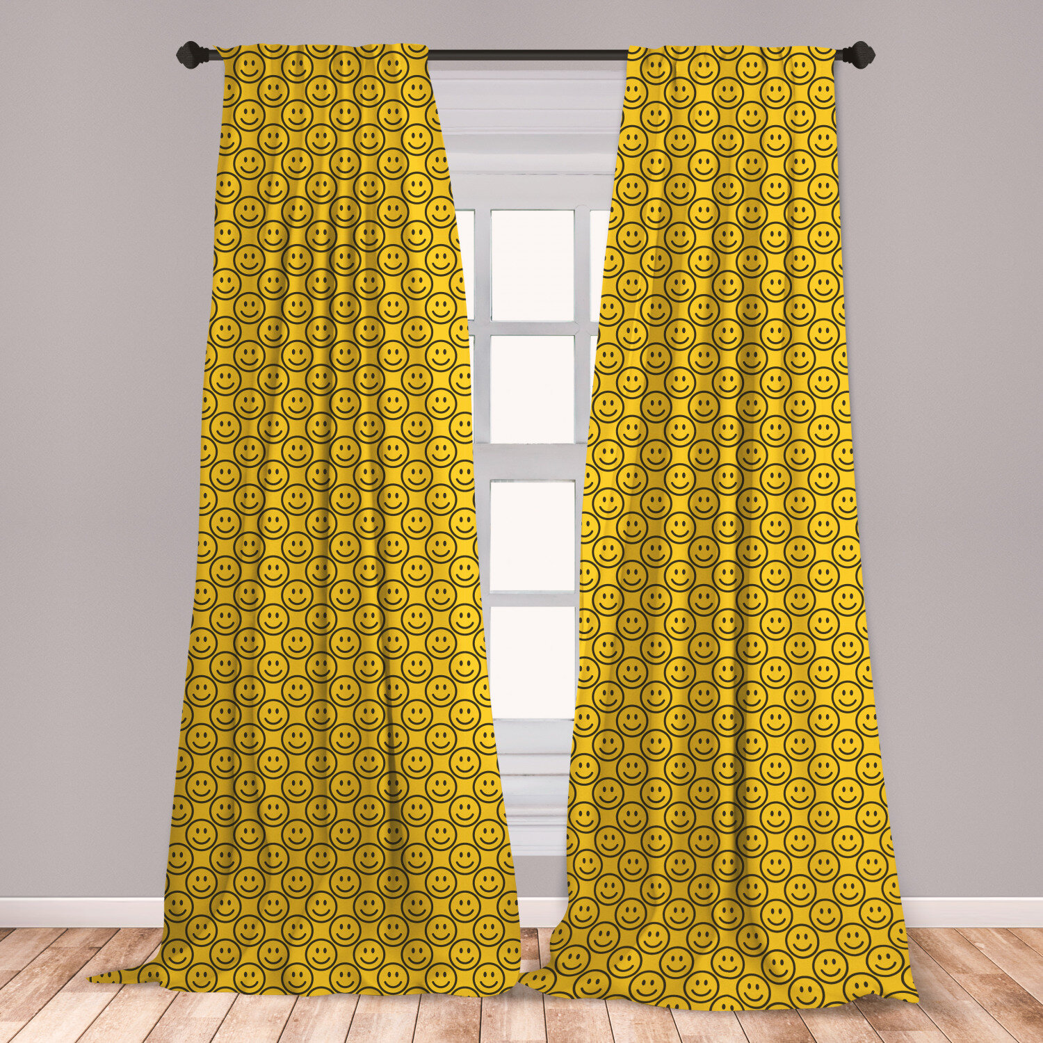 East Urban Home Ambesonne Emoji Window Curtains