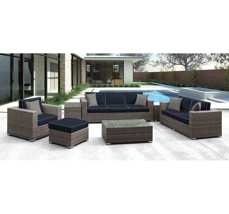 Solispatio Lusso 7 Piece Rattan Sofa Seating Group With Cushions Perigold