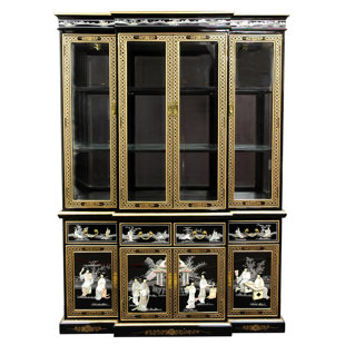 Black Lacquer China Cabinet Wayfair Lacquer Lighted China Cabinet