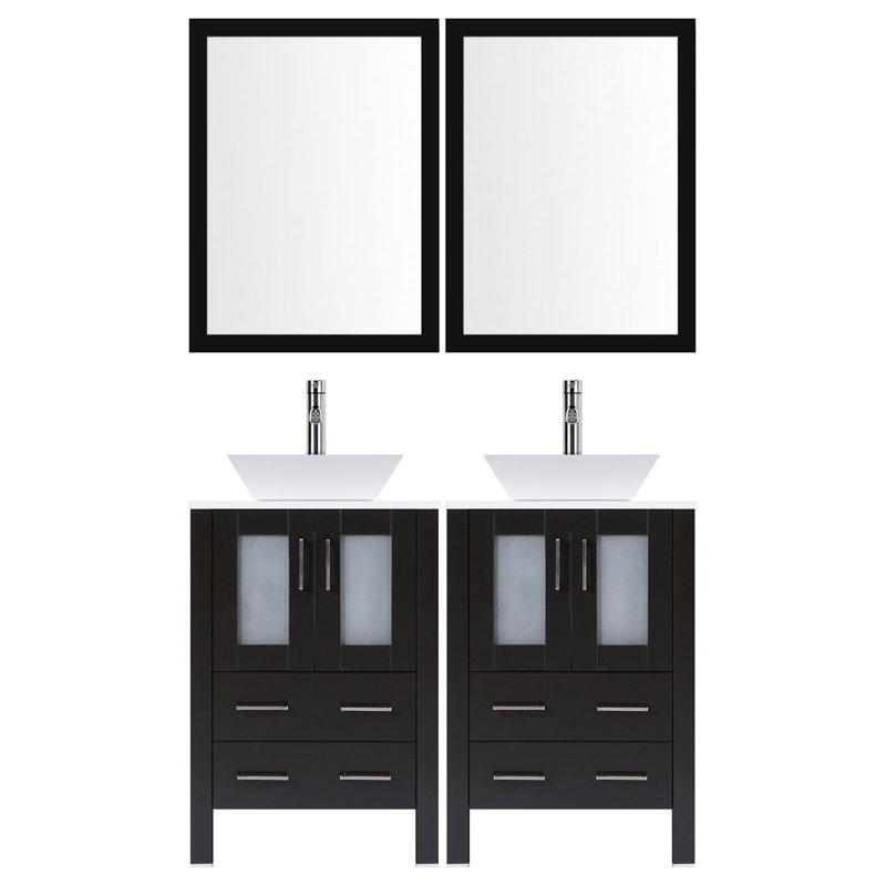 Lesscare Modern 36 Double Bathroom Vanity Set With Mirror Wayfair