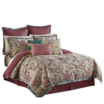 Rose Tree Izabelle Jacobean Floral Reversible Comforter Set Wayfair