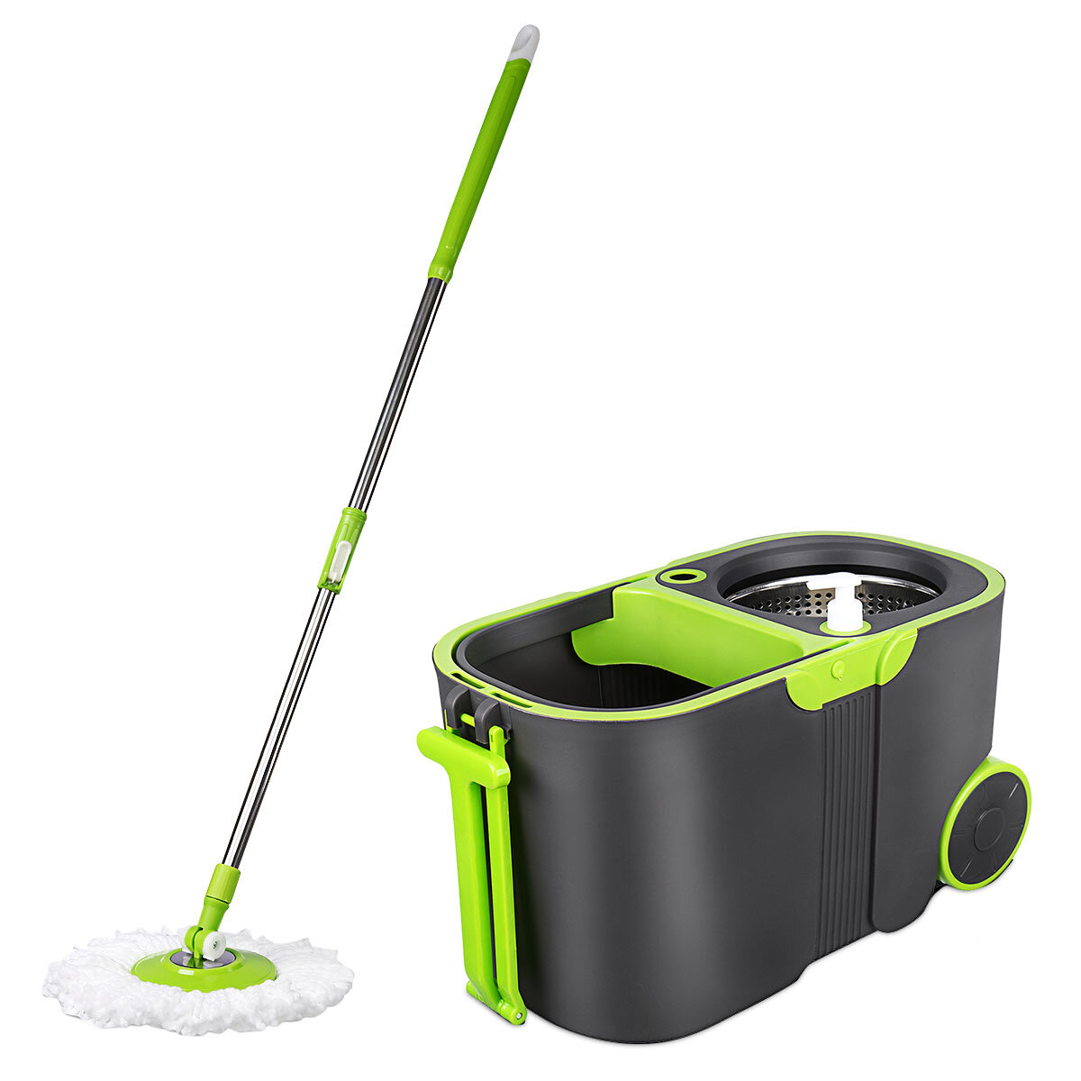 360 Degree Spinning Mop bucket Home 2 Mop Cleaning heads with colapsible Bucket