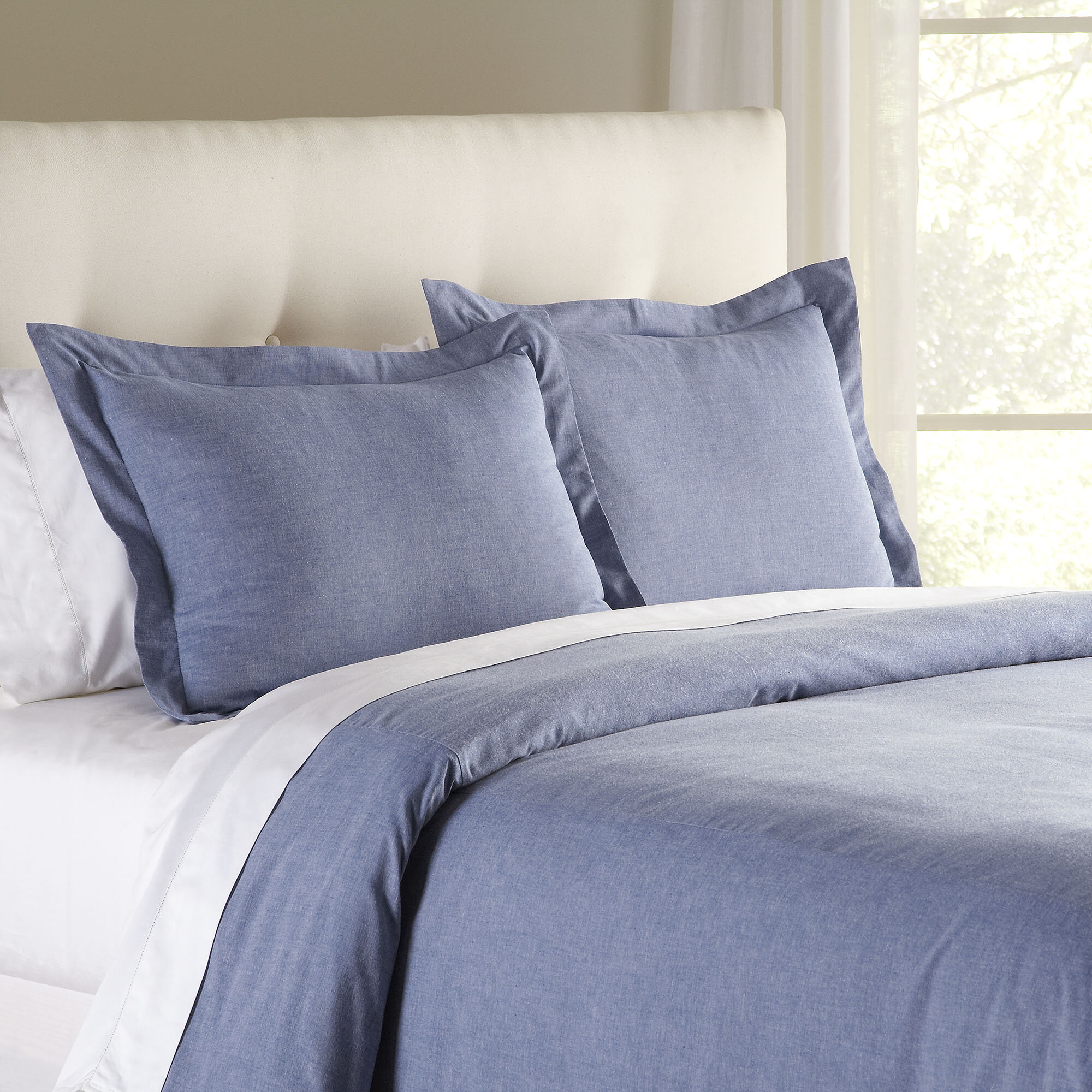 Birch Lane Heritage Jackie Chambray Duvet Cover Reviews Wayfair